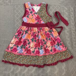 Matilda Jane Dear One Choose Your Own Path Pink and Green Floral Dress ~ 4